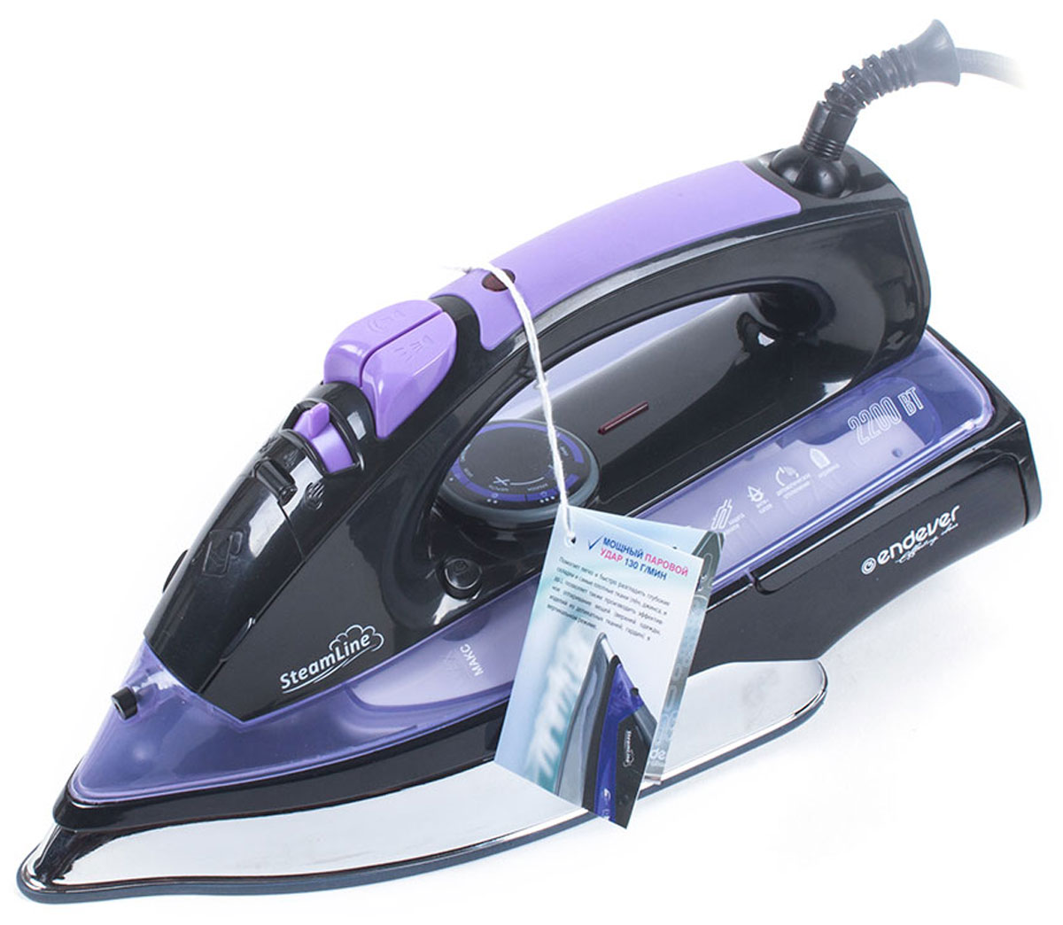 Endever SkySteam-703 утюг703 Endever SkySteam-703 утюг703Модель Endever SkySteam-703 оснащена керамической подошвой Super Glissade, модель обладает функцией вертикального отпаривания и увеличенным объемом резервуара (300 мл), что позволит продлить время непрерывной работы. Данная модель разработана для ценителей красоты и удобства в одном флаконе. Эргономичный, функциональный утюг представлен в модном цвете, черно-сиреневый. Модель SkySteam-703 обладает функцией автоотключения, которая обезопасит вас и ваших близких.