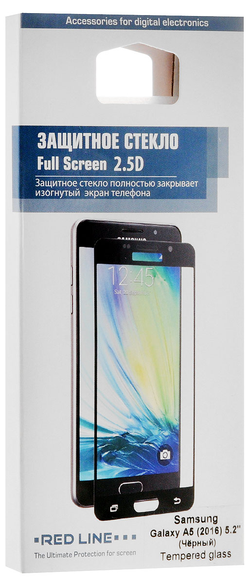 Red Line защитное стекло для Samsung Galaxy A5 (2016), BlackУТ000008599 Red Line защитное стекло для Samsung Galaxy A5 (2016), BlackУТ000008599Защитное стекло Red Line для Samsung Galaxy A5 (2016) предназначено для защиты поверхности экрана от царапин, потертостей, отпечатков пальцев и прочих следов механического воздействия. Оно имеет окаймляющую загнутую мембрану, а также олеофобное покрытие. Изделие изготовлено из закаленного стекла высшей категории, с высокой чувствительностью и сцеплением с экраном.