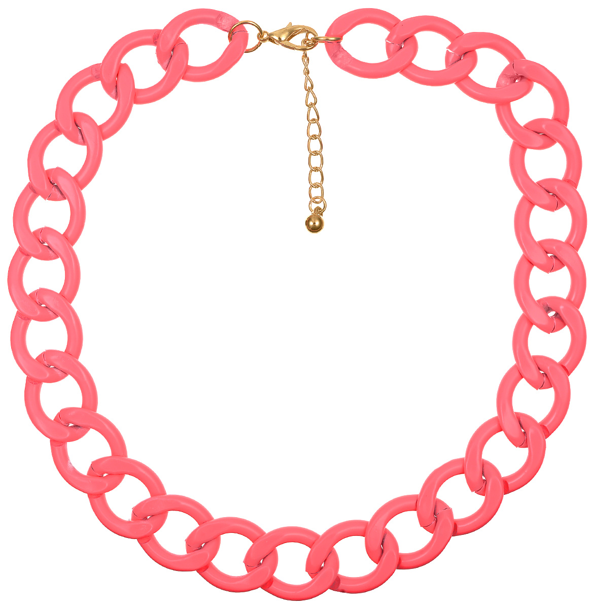 Колье Kawaii Factory Chunky chain, цвет: ярко-розовый. KW091-000255KW091-000255 Колье Kawaii Factory Chunky chain, цвет: ярко-розовый. KW091-000255KW091-000255Любой образ будет неполным без соответствующих аксессуаров. Если вы отправляетесь на торжественное мероприятие и хотите подчеркнуть наряд ярким и необычным украшением, обратите внимание на колье Chunky chain от Kawaii Factory. Оригинальное колье выполнено из металла в виде звеньев большой цепи. Изделие застегивается на металлический замок-карабин, длина регулируется. Это массивное колье придаст вашему образу изюминку, подчеркнет красоту и изящество вечернего платья или преобразит повседневный наряд.