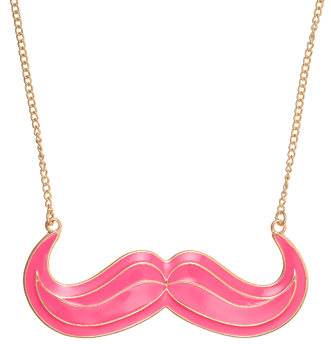 Подвеска Kawaii Factory Moustache, цвет: розовый. KW091-000156KW091-000156 Подвеска Kawaii Factory Moustache, цвет: розовый. KW091-000156KW091-000156Эффектная подвеска Moustache - это украшение, которое поможет разнообразить серые будни и непременно поднимет настроение! Изделие выполнено из золотистого металла в виде усов с эмалевым покрытием. Длинная цепочка гармонично дополняет дизайн подвески и застегивается на удобный замок-карабин. Эта забавная подвеска станет отличным подарком и займет достойное место среди аксессуаров как мужского, так и женского гардероба.