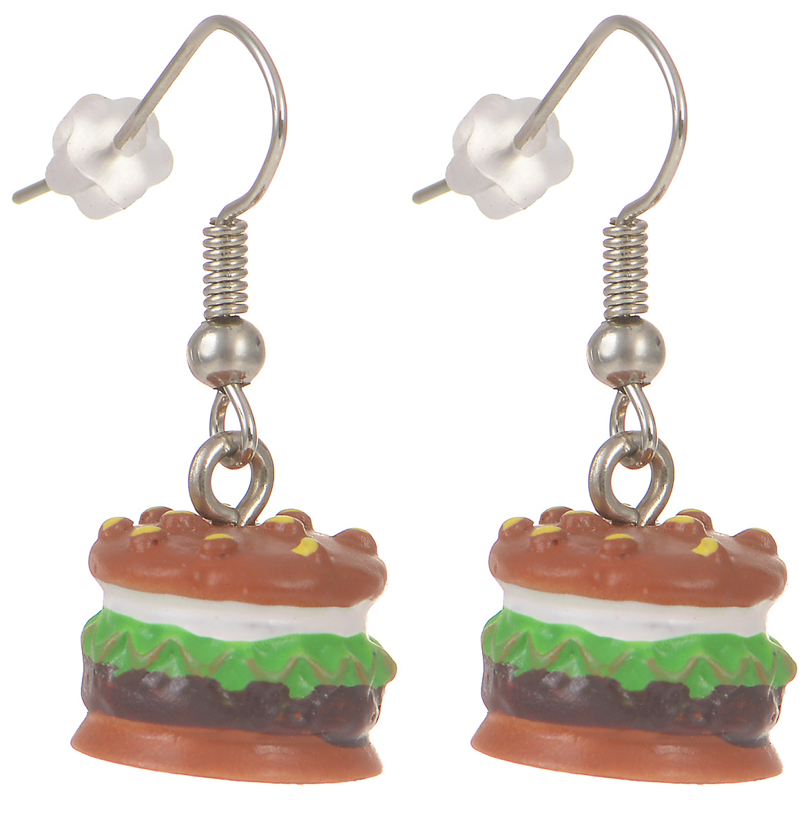 Серьги Kawaii Factory Гамбургер, цвет: коричневый. KW092-000173KW092-000173 Серьги Kawaii Factory Гамбургер, цвет: коричневый. KW092-000173KW092-000173Милые серьги Гамбургер от Kawaii Factory помогут разнообразить серые будни и непременно поднимут настроение! Серьги выполнены из полимерной глины и снабжены удобными замочками-петлями. Небольшой размер позволяет сочетать их с другими украшениями, а яркий цвет и оригинальный дизайн выделят своего обладателя из толпы и привлекут внимание. При взгляде на такое украшение сразу появляется аппетит и утренний заряд бодрости.