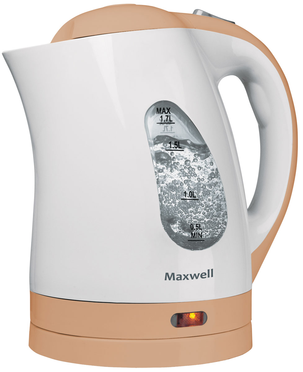 Maxwell MW-1014(BN) электрический чайникMW-1014(BN) Maxwell MW-1014(BN) электрический чайникMW-1014(BN)Чайник MAXWELL MW-1014(BN) позволит легко и быстро вскипятить воду для любимых горячих напитков. Компактная модель совмещает в себе все важные функции, которые позволят комфортно пользоваться чайником. Устройство автоматически отключается, когда вода в нем закипает и не включается, если воды в чайнике недостаточно. Более того, во время работы чайника горит соответствующий индикатор, а при помощи специальной шкалы на корпусе устройства вы всегда будете знать, хватит ли воды для чая. Удобство использования чайника дополняется стильным дизайном. Именно поэтому данная модель прекрасно смотрится в любом кухонном интерьере.