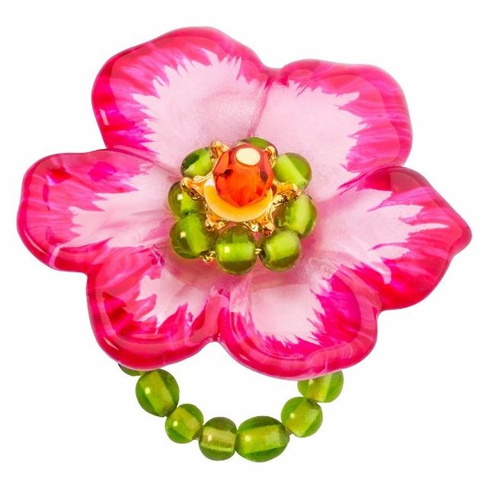 Кольцо Lalo Treasures G&G, цвет: розовый, зеленый. R6969mR6969m Кольцо Lalo Treasures G&G, цвет: розовый, зеленый. R6969mR6969mИзысканное кольцо оригинального дизайна Lalo Treasures изготовлено из ювелирной смолы ярких цветов. Изделие выполнено в виде утонченного цветка. Скругленные углы элемента идеально подходят для нежных женских пальцев - изящество и сама элегантность. Очень винтажно смотрится на руке. Кольцо Lalo подчеркнет вашу утонченность и изысканный вкус. Изделие регулируется по размеру.