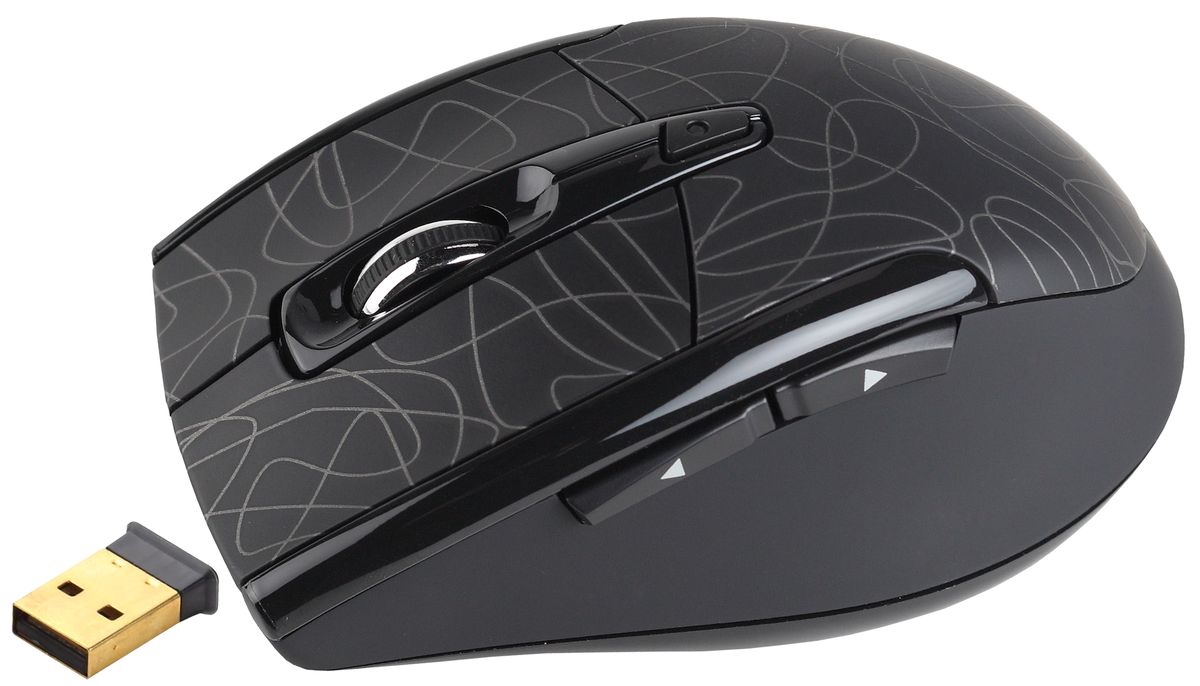 Intro MW206 Wireless, Black беспроводная мышьMW206 Intro MW206 Wireless, Black беспроводная мышьMW206Intro MW206 — это беспроводная эргономическая мышь, оснащенная дополнительными кнопками и возможностью смены разрешения сенсора. Узор на поверхности устройства придает ему стильный внешний вид. Миниатюрный датчик обеспечивает устойчивую связь на расстоянии до десяти метров. Контроллер оснащен не только стандартными кнопками, но и дополнительными, которые заметно облегчают работу в Интернете.