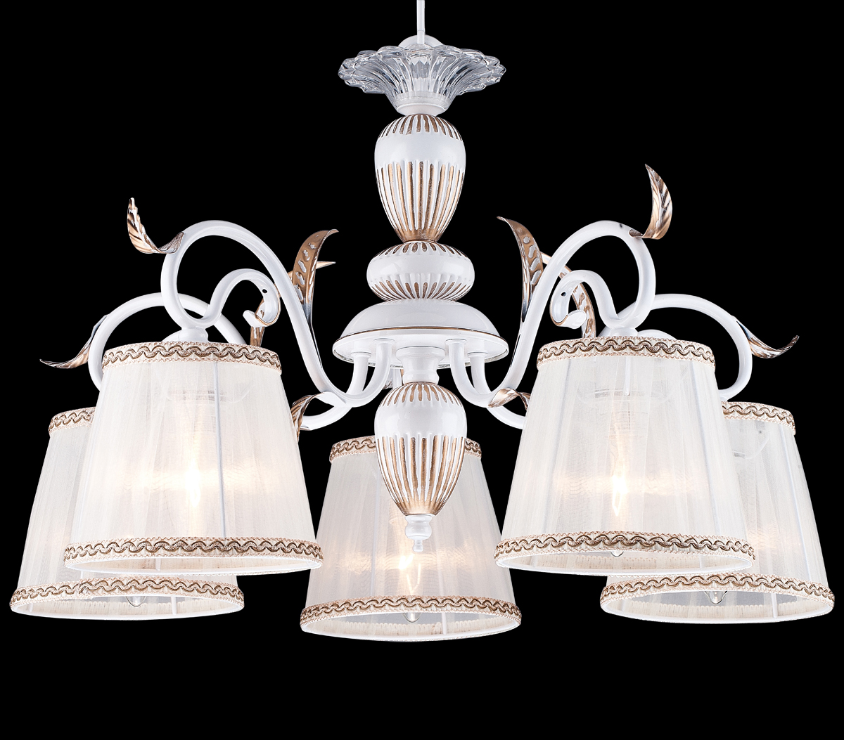 Люстра Natali Kovaltseva Iris 11389/5C White GoldIRIS 11389/5C WHITE GOLD Люстра Natali Kovaltseva Iris 11389/5C White GoldIRIS 11389/5C WHITE GOLDВ коллекциях NATALI KOVALTSEVA представлены разные стили – от классики до хайтека. Дизайн и технологическая составляющая продукции разрабатывается в R&D центре компании, который находится в г. Дюссельдорф, Германия. При производстве нашей продукции используются высококачественные и эксклюзивные материалы: хрусталь ASFOR, муранское стекло, перламутр, 24-каратное золото, бронза. Производство светильников соответствует стандарту системы менеджмента качества ISO 9001-2000. На всю продукцию ТМ Natali Kovaltseva распространяется гарантия.