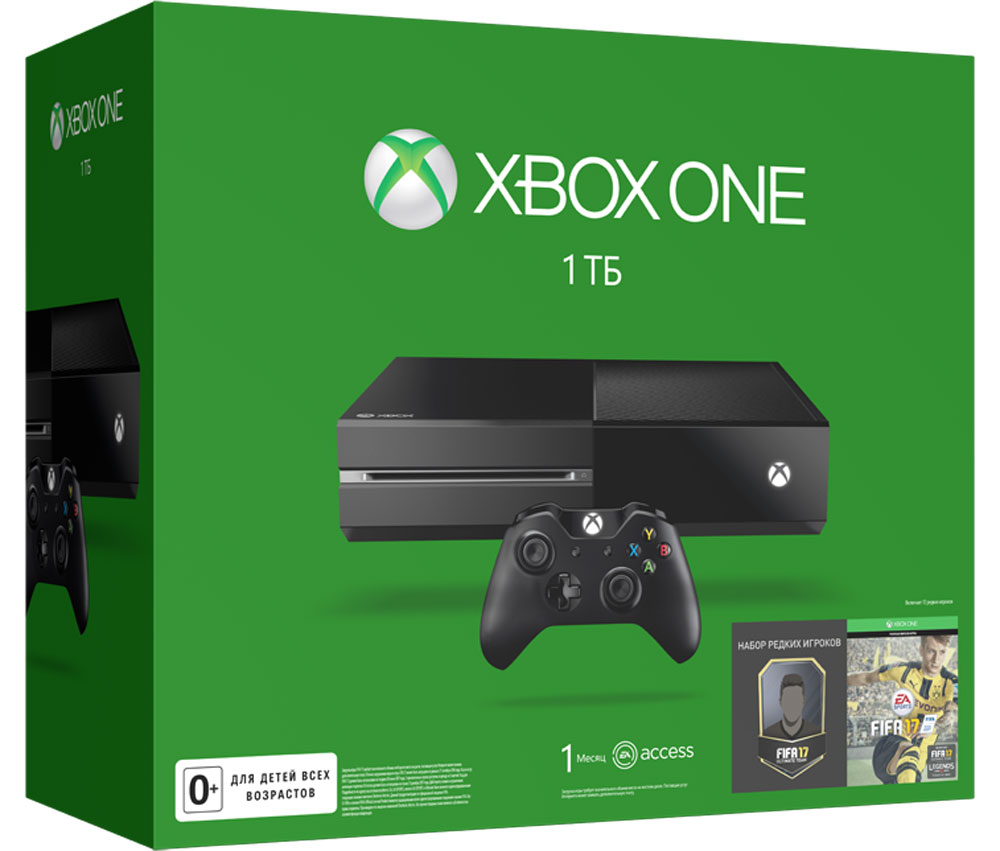 Игровая приставка Xbox One 1 ТБ + FIFA 17GS GAMEKIT Игровая приставка Xbox One 1 ТБ + FIFA 17GS GAMEKITXbox One - игровая консоль компании Microsoft c лучшими играми и самым продвинутым мультиплеером за всю историю Xbox. Благодаря регулярным обновлениям и улучшениям Xbox One дает больше возможностей в любимых играх. С помощью стриминга можно играть в игры с Xbox One на любом домашнем ПК или планшете с Windows 10. Беспроводной геймпад Xbox One дает бесподобные ощущения, точность и комфорт. Импульсные триггеры обеспечивают вибрационную обратную связь, так что вы почувствуете малейшую тряску и столкновения с высочайшей точностью. Отзывчивые мини-джойстики и усовершенствованная крестовина повышают точность. К стандартному 3,5-мм стереогнезду можно подключить любую совместимую гарнитуру. Геймпад совместим с Xbox One, а также ПК и планшетами с Windows 10. 4 причины купить Xbox One: Лучшая линейка игр в истории Xbox. Играйте в такие эксклюзивы, как Halo 5: Guardians, Forza Motorsport 6, Gears of War: Ultimate Edition и Quantum Break. Приобретите...