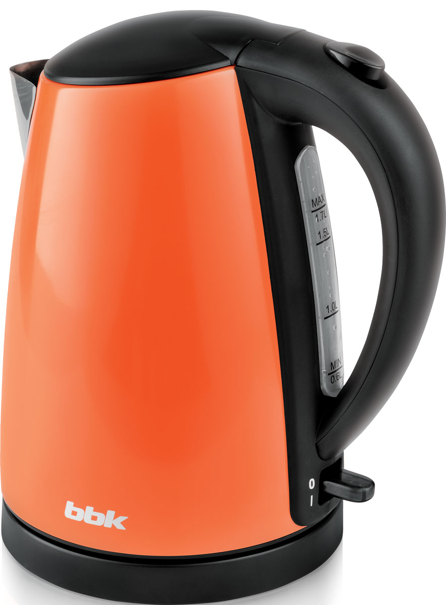 BBK EK1705S, Orange электрический чайникEK1705S оранж BBK EK1705S, Orange электрический чайникEK1705S оранжЭлектрический чайник BBK EK1705S, корпус которого выполнен из нержавеющей стали, мощностью 2200 Bт и емкостью 1,7 литра - это сочетание качества и долговечности. Благодаря английскому контроллеру, установленному в приборе, чайник прослужит в 5 раз дольше обычного, обеспечивая до 15000 закипаний. Модель оснащена многоуровневой защитой: автоматическое отключение при закипании, отключение при недостаточном количестве воды и отключение при снятии чайника с базы. Прибор установлен на удобную подставку с возможностью поворота на 360 градусов и с отделением для хранения шнура. Помимо этого отличительной особенностью является удобный носик для наливания и шкала уровня воды. Съемный фильтр от накипи и скрытый нагревательный элемент гарантированно обеспечат надежность, долговечность и максимально комфортное ежедневное использование.