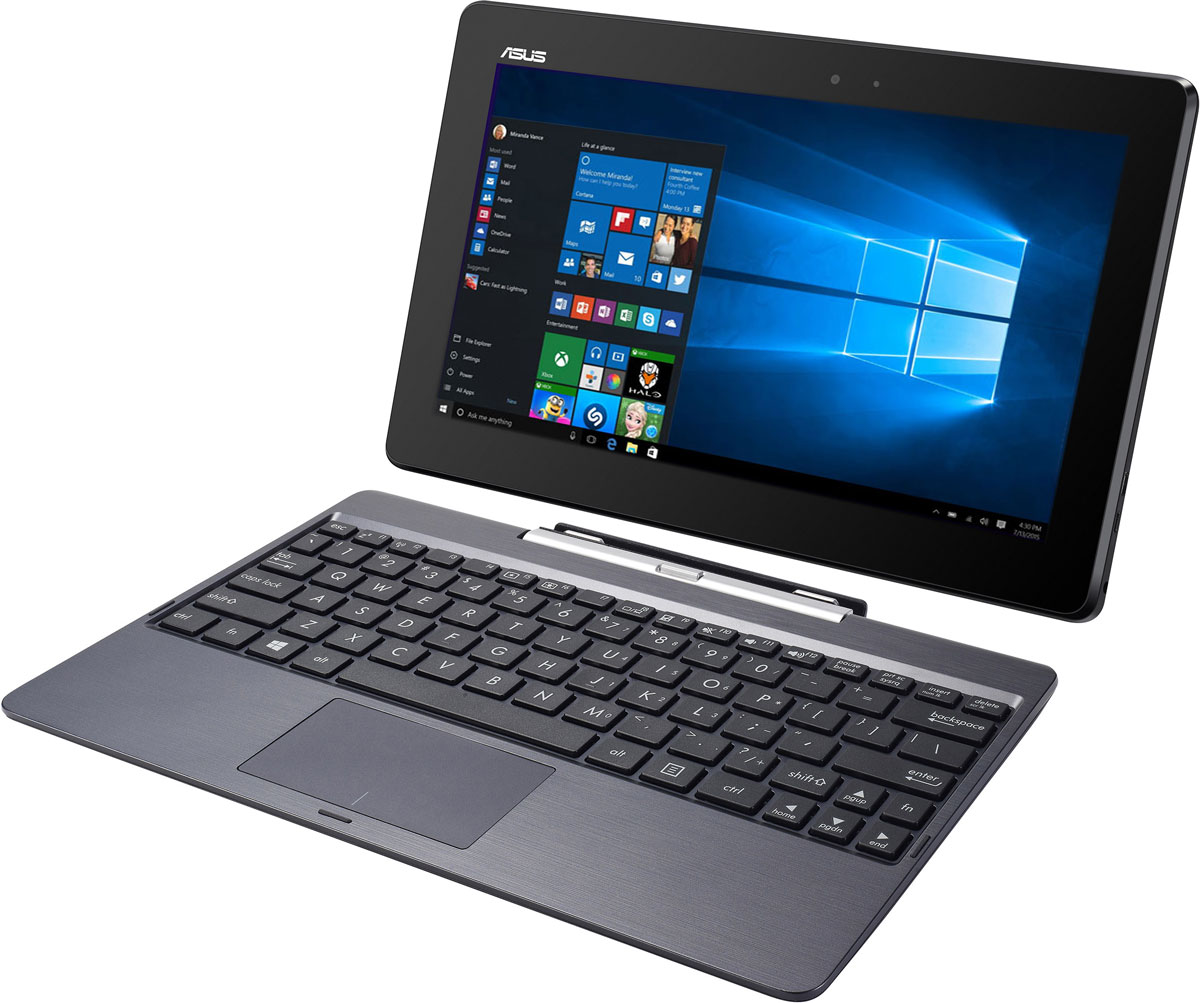 Asus Transformer Book T100TAF (T100TAF-W10-DK076T)T100TAF-W10-DK076T Asus Transformer Book T100TAF (T100TAF-W10-DK076T)T100TAF-W10-DK076TAsus Transformer Book T100TAF - это универсальное гибридное мобильное устройство, сочетающее в себе функциональность ноутбука с тонким корпусом планшетного компьютера. Особая конструкция крепления дисплея, в основе которой лежит магнит, является по-настоящему удобным и надежным решением. Новая функция Continuum, реализованная в ОС Windows 10, автоматически адаптирует графический интерфейс в зависимости от того, в каком режиме используется устройство - в режиме планшета или ноутбука. Современный четырехъядерный процессор Intel Atom Z3735F, установленный в Transformer Book T100TAF, обеспечивает достаточное быстродействие для выполнения повседневных задач. Transformer Book T100TAF оснащается 10,1-дюймовым IPS-дисплеем с эксклюзивной технологией Asus TruVivid, гарантирующей четкое и яркое изображение даже при ярком свете. Помимо эргономичной клавиатуры, док-станция Transformer Book T100TAF предлагает пользователю большой мультисенсорный тачпад с...
