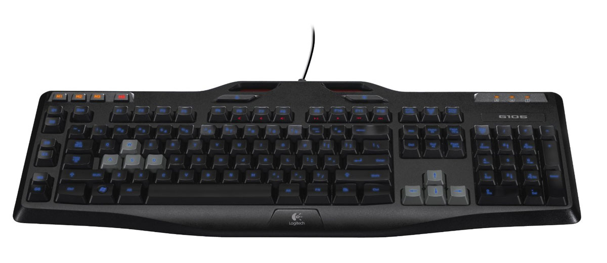 Logitech G105 игровая клавиатура920-005056 Logitech G105 игровая клавиатура920-005056Играете ли вы поздно ночью или в темном помещении, вы никогда не упустите клавиши из виду. Клавиатура Logitech G105 оснащена светодиодной подсветкой, которую можно настроить на два разных уровня либо отключить. Клавиатура Logitech G105 содержит 6 программируемых G-клавиш, которые упрощают сложные действия. Три отдельных режима быстро и стабильно обеспечивают доступ к уникальным функциям и комбинациям макросов общим числом 18. G-клавиши обеспечивают мгновенный доступ к множеству настраиваемых функций в одно нажатие. Назначьте G-клавишу для открытия микрофонных каналов, чтобы говорить с друзьями через Ventrilo, или для записи игрового процесса – не отрываясь от игры. Назначьте G-клавишу для отправки текстовых сообщений своей команде. G-клавиши можно запрограммировать даже на взаимодействие с мышью Logitech G, чтобы мгновенно изменять уровни разрешения. В пылу сражения бывают моменты, когда требуется одновременно бежать, стрейфить, выбирать оружие и ...