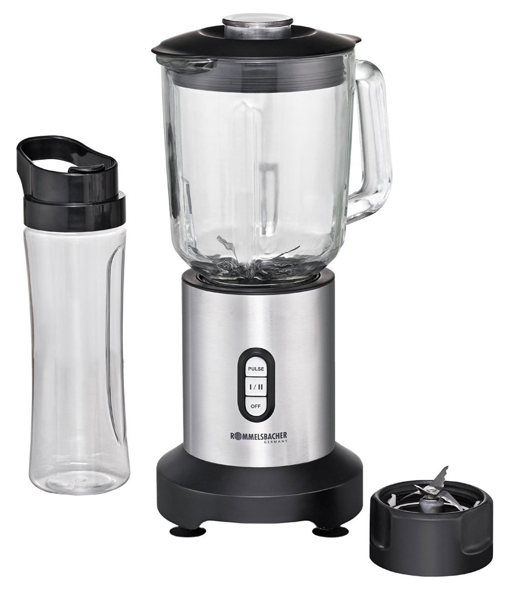 Rommelsbacher MX 350, Silver блендерMX 350 Rommelsbacher MX 350, Silver блендерMX 350Блендер Rommelsbacher MX 350 мощностью 350 Вт позволят сделать ваш повседневный рацион питания более разнообразным. Данная техника рассчитана на измельчение разных видов продуктов. При помощи него вы без труда измельчите овощи, смешаете любые ингредиенты, приготовите коктейли и соки, взобьете кремы и многое другое. При своей высокой функциональности блендер не занимает много места на кухонном столе. Он весьма компактен, а наличие нескольких режимов работы позволит без труда получить желаемый результат при измельчении продуктов. Пользоваться настольным блендером Rommelsbacher MX 350 настоящее удовольствие. Включив прибор в сеть, вам потребуется лишь загрузить продукты в емкость и выбрать подходящий режим работы. Всего лишь несколько секунд потребуется для измельчения или смешивания продуктов.