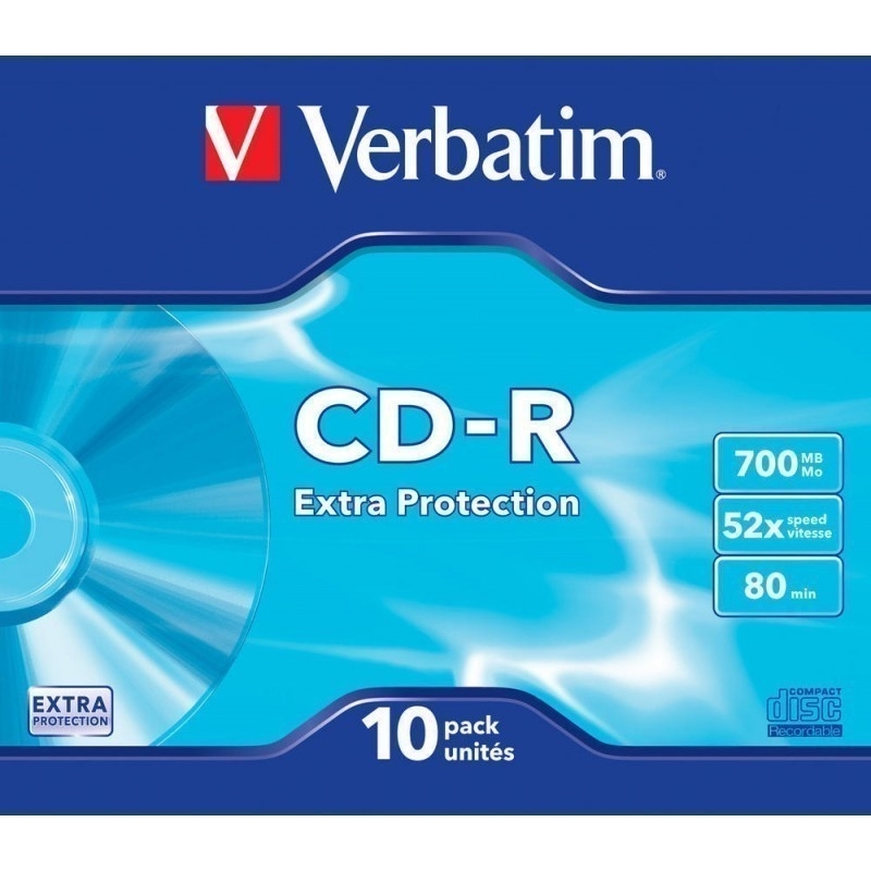 Диск CD-R Verbatim 700Mb 52x DataLife Slim, 10 шт (43415)43415 Диск CD-R Verbatim 700Mb 52x DataLife Slim, 10 шт (43415)43415В дисках Verbatim CD-R/RW используется технология MKM/Verbatim, обеспечивающая непревзойденное качество записи. Тесное сотрудничество отдела исследований и разработок компании Mitsubishi Chemical с производителями дисководов обеспечивает широкую совместимость дисков Verbatim, что делает их идеальными носителями для передачи компьютерных данных, домашних видеофильмов, фотографий и музыки. От европейского лидера* в производстве записываемых носителей