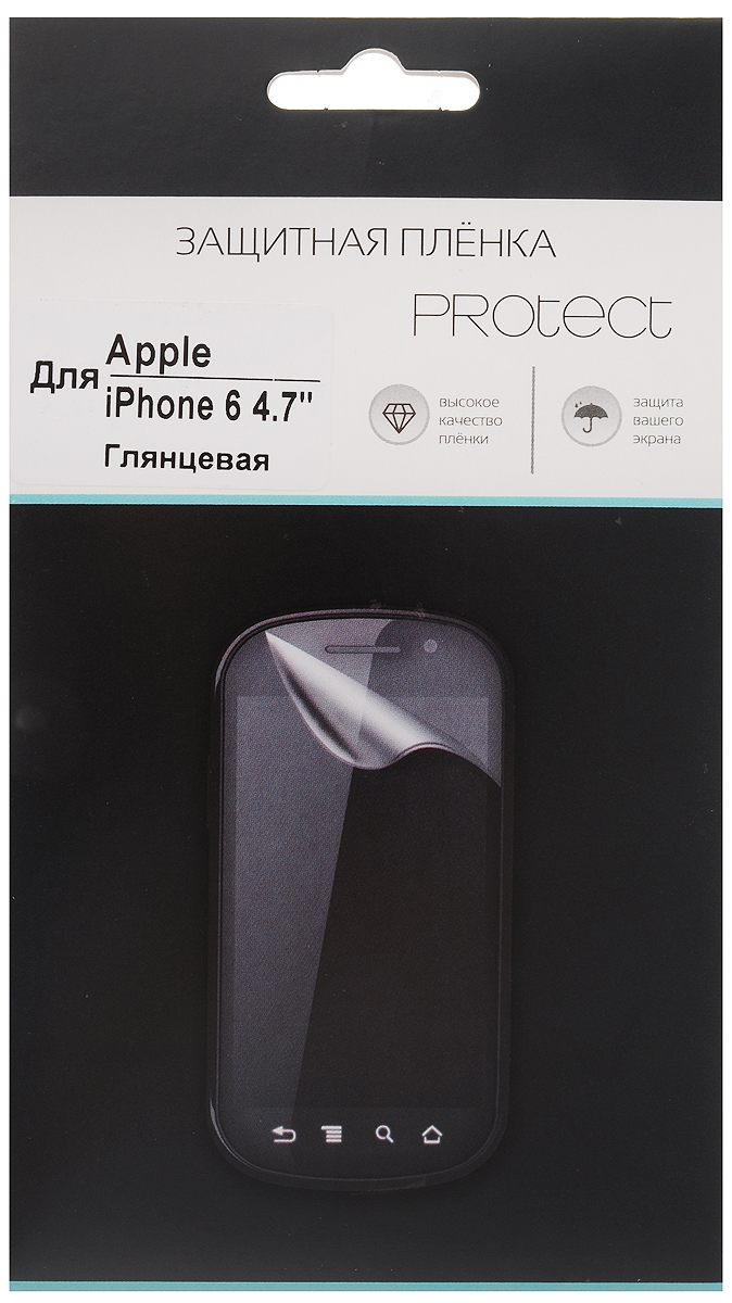 Protect защитная пленка для Apple iPhone 6, глянцевая30293 Protect защитная пленка для Apple iPhone 6, глянцевая30293Защитная пленка Protect для Apple iPhone 6 предохранит дисплей от пыли, царапин, потертостей и сколов. Пленка обладает повышенной стойкостью к механическим воздействиям, оставаясь при этом полностью прозрачной.