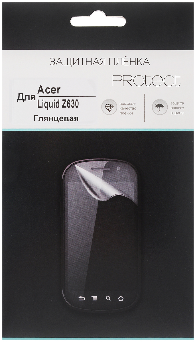 Protect защитная пленка для Acer Liquid Z630, глянцевая22619 Protect защитная пленка для Acer Liquid Z630, глянцевая22619Защитная пленка Protect для Acer Liquid Z630 предохранит дисплей от пыли, царапин, потертостей и сколов. Пленка обладает повышенной стойкостью к механическим воздействиям, оставаясь при этом полностью прозрачной.