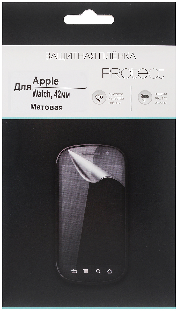 Protect защитная пленка для Apple Watch, матовая (42 мм)31225 Protect защитная пленка для Apple Watch, матовая (42 мм)31225Защитная пленка Protect для Apple Watch предохранит дисплей от пыли, царапин, потертостей и сколов. Пленка обладает повышенной стойкостью к механическим воздействиям, оставаясь при этом полностью прозрачной.