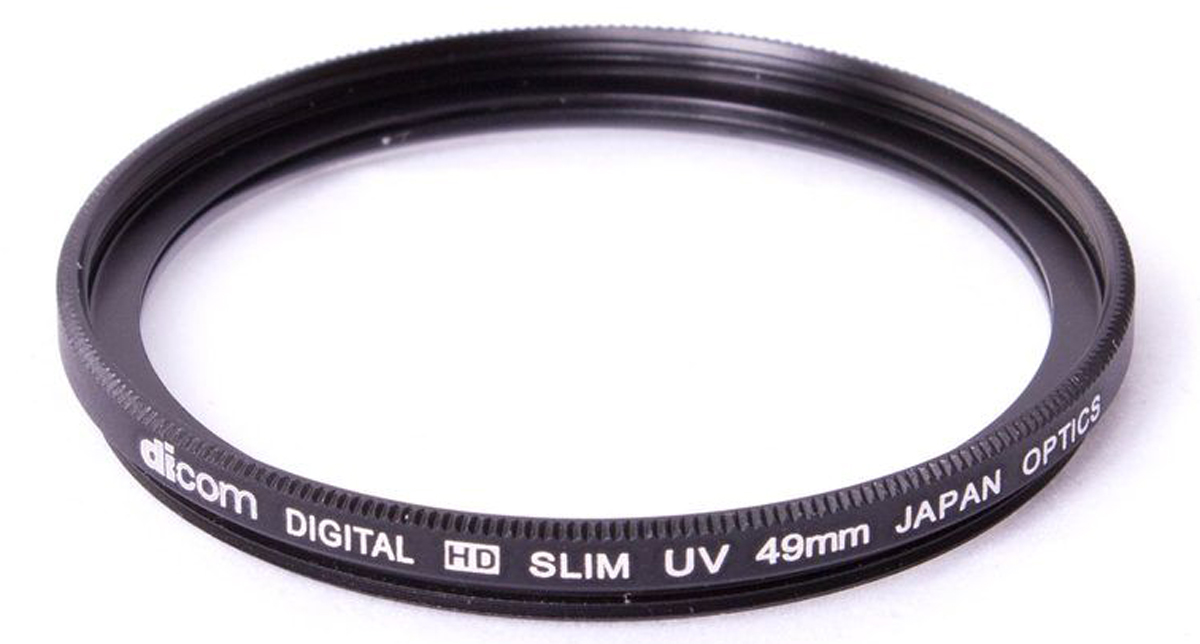 Dicom D-UVS49 UV Slim тонкооправный фильтр (49 мм)D-UVS49 Dicom D-UVS49 UV Slim тонкооправный фильтр (49 мм)D-UVS49Фильтр Dicom D-UVS49 в металлической ультратонкой оправе (толщина 3,25 мм) используется для защиты объектива от пыли, царапин, загрязнений. Снижает дымку и увеличивает контрастность за счет отсечки ультрафиолетового спектра.