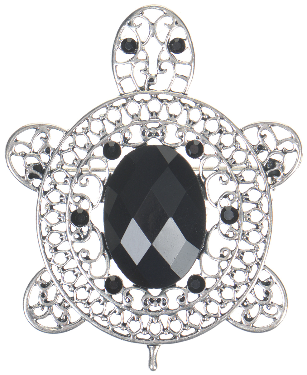 Брошь Fashion House, цвет: серебро. FH29824FH29824 Брошь Fashion House, цвет: серебро. FH29824FH29824Брошь Fashion House выполнена из металла в форме черепахи и инкрустирована пластиком и сверкающими стразами. Аксессуары с животными всегда смотрятся интересно и свежо, вы будете улыбаться каждый раз, когда ваш взгляд будет падать на маленькие лапы или крохотный хвостик. Черные кристаллы в сочетании с интересной формой рождают эффектное украшение, которое подойдет для любого торжественного случая, когда надо добавить в образ немного блеска. Этот роскошный аксессуар сделает любую вашу вещь более яркой и элегантной.