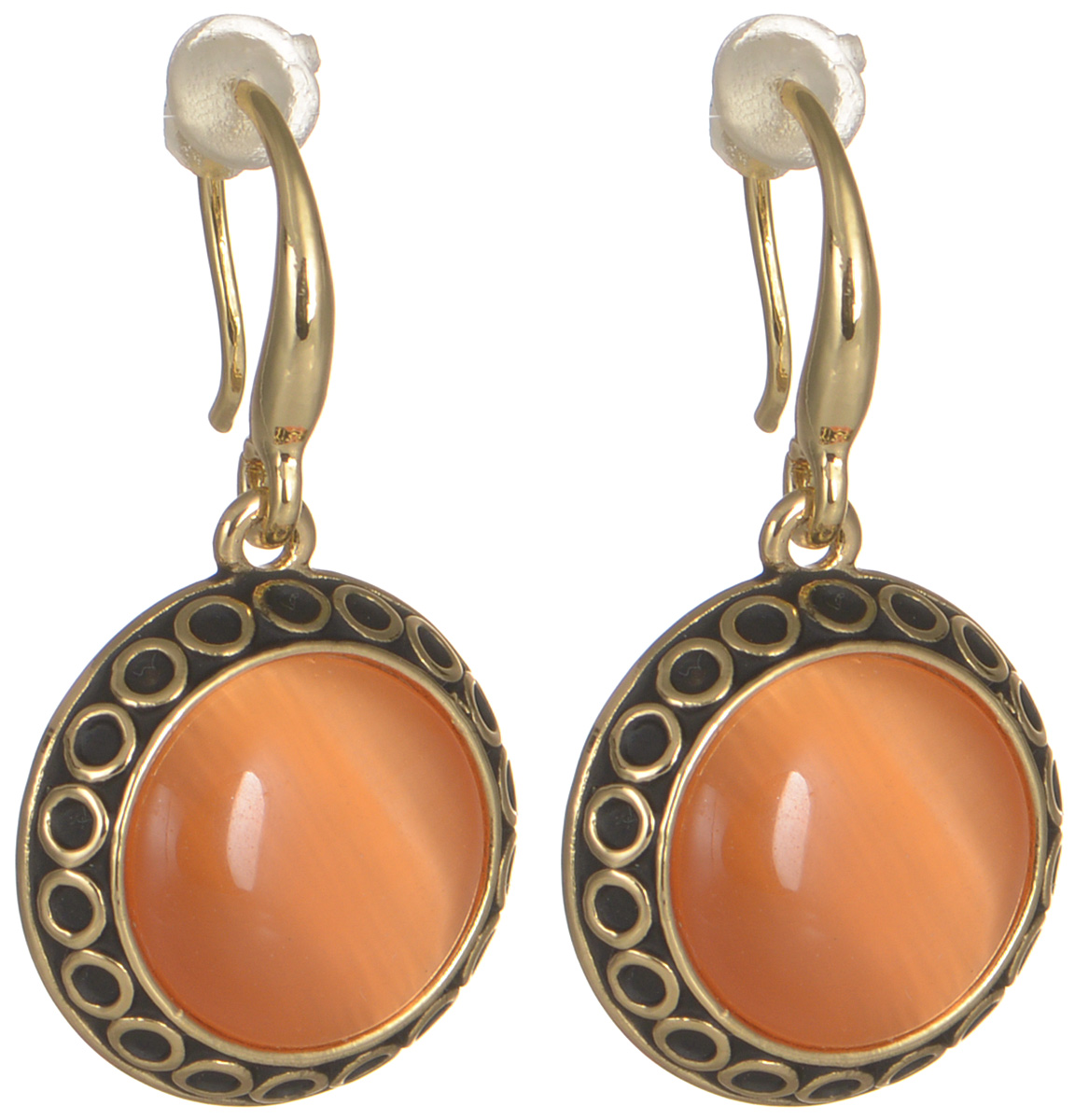 Серьги женские Fashion House, цвет: золото, рыжий. FH29912FH29912 Серьги женские Fashion House, цвет: золото, рыжий. FH29912FH29912Серьги Fashion House выполнены из металла с позолотой и чернением, инкрустированы яркими искусственными камнями. Дизайн этого изделия отличается классическими и аристократичными чертами. Аккуратная форма, блеск прозрачных камней и удобные замочки-петли - все это сошлось воедино в одном украшении. Эти серьги - прекрасный выбор, если вы хотите выглядеть женственно и элегантно, но при этом вам нужно создать повседневный образ.