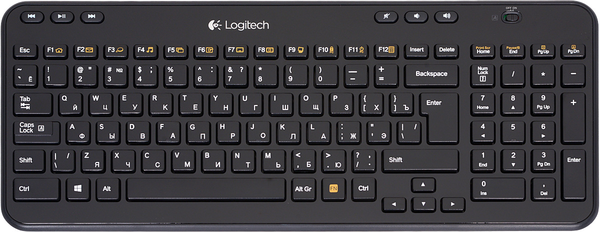 Logitech Wireless Keyboard K360 (920-003095)920-003095 Logitech Wireless Keyboard K360 (920-003095)920-003095Беспроводная клавиатура Logitech Wireless Keyboard K360 изящна, удобна и компактна: занимает мало места, имеет привычное расположение клавиш, работает от одного комплекта батарей до трех лет и обеспечивает мгновенный доступ к часто осуществляемым действиям. Компактность и комфорт при пользовании ноутбуком: Набирать текст будет комфортнее на клавиатуре с привычным расположением клавиш. И при этом она на 20 % меньше, чем наши стандартные клавиатуры, так что для нее легко найти место в офисе, гостиной или любом другом месте, где бы Вы ни пользовались ноутбуком. Срок службы батареи 3 года: Увеличенный срок службы батареи означает, что не придется искать новые батарейки. Шесть специальных клавиш: Пропустить песню. Приостановить видео. Прибавить громкость. Шесть специальных клавиш для мгновенного доступа: воспроизведение, пауза, предыдущая запись, следующая запись, регулировка громкости и включение/отключение звука. Двенадцать...