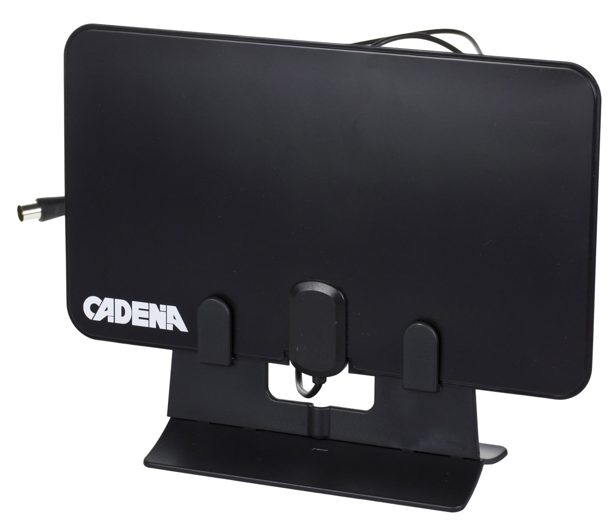 Cadena DVB-T825BF телевизионная антеннаDVB-T825BF Cadena DVB-T825BF телевизионная антеннаDVB-T825BFCadena DVB-T825BF - компактная, мощная, и удобная телевизионная антенна. На ней можно даже разместить рисунок или дизайн по своему усмотрению, хорошо впишется в любой интерьер или по желанию скроется за картиной или занавеской. Телевизионная комнатная антенна с встроенным усилителем и кабелем предназначена для приема сигналов цифрового эфирного телевидения DVB-T2 и аналогового телевизионного сигнала. Модель компактная, ее легко можно разместить на стене, окне, подоконнике, или в любом удобном месте. Наличие встроенного малошумящего усилителя позволяет использовать ее в зонах с различным уровнем телевизионного сигнала. Питание антенного усилителя напряжением 5 В осуществляется от приемника DVB-T2.
