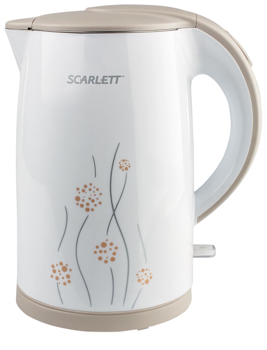 Scarlett SC-EK21S08 электрический чайникSC-EK21S08 Scarlett SC-EK21S08 электрический чайникSC-EK21S08Беспроводной чайник Scarlett SC-EK21S08 в корпусе из нержавеющей стали имеет объем 1,7 литра. Благодаря мощности 2150 Вт SCARLETT SC-EK21S08 способен за короткое время вскипятить воду. Двойные стенки чайника Cool touch создают эффект термоса, поэтому сильно не шумит при работе, вода дольше сохраняет температуру, а внешние стенки не нагреваются. Нагревательный элемент скрыт пластиной из нержавеющей стали, что облегчает чистку. Чайник оснащен автоматическим отключением при закипании, а также при недостаточном количестве воды. При включенном состоянии внутри чайника загорается подсветка. Крышка открывается с помощью кнопки. Для удобного хранения шнура предусмотрен специальный отсек.