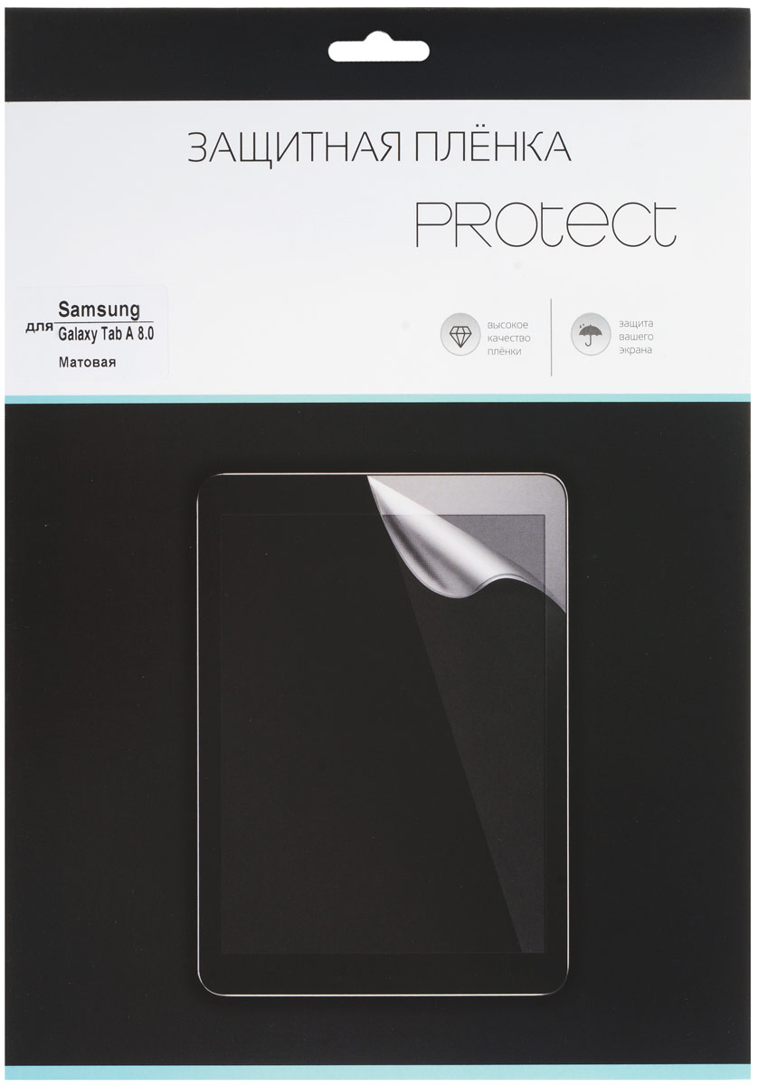 Protect защитная пленка для Samsung Galaxy Tab A 8.0, матовая31414 Protect защитная пленка для Samsung Galaxy Tab A 8.0, матовая31414Защитная пленка Protect предохранит дисплей Samsung Galaxy Tab A 8.0 от пыли, царапин, потертостей и сколов. Пленка обладает повышенной стойкостью к механическим воздействиям, оставаясь при этом полностью прозрачной. Она практически незаметна на экране гаджета и сохраняет все характеристики цветопередачи и чувствительности сенсора.