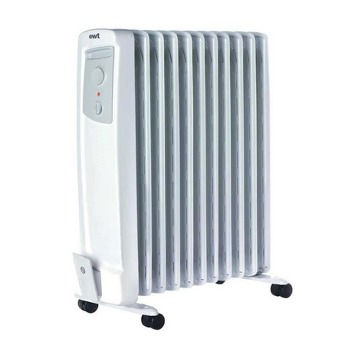 EWT OR 125TLS, White масляный радиаторOR 125TLS EWT OR 125TLS, White масляный радиаторOR 125TLSМасляный обогреватель EWT OR 125TLS мощностью 2500 Вт - прибор с классическим дизайном. Ничего лишнего, при этом всё продумано до мелочей. Данная модель имеет три ступени переключения обогрева. Примечательно, что данное устройство не сжигает кислород, поэтому оно безопасно для здоровья детей. Прибор оснащён удобной и понятной панелью управления, а также надёжными колёсиками и аккуратной ручкой для комфортного перемещения, что немаловажно для людей преклонного возраста. Наличие термостата гарантирует самостоятельную регулировку обогревателя во время работы (включение / выключение). EWT OR 125TLS оснащен функцией защиты от перегрева, отсеком для намотки шнура и абсолютно бесшумен во время функционирования. Класс защиты IP 20 Защита от замерзания Элементы контроля Easy to use