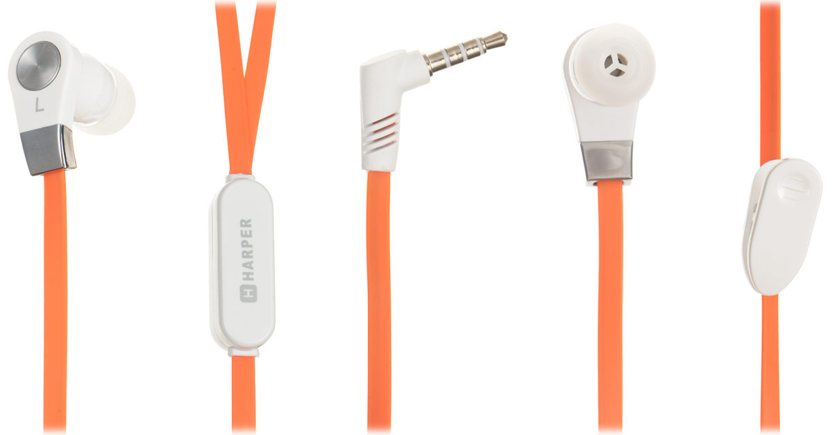 Harper HV-103, Orange наушникиHV-103 orange Harper HV-103, Orange наушникиHV-103 orangeHarper HV-103 - компактные и недорогие внутриканальные наушники с функцией гарнитуры. Кабель длиной 1,2 метра идеально подходит для использования на улице. Встроенный пульт и микрофон предназначен для быстрого переключения между музыкой и вызовами. L-образный штекер для прочности и долговечности кабеля. В комплект входят мягкие силиконовые накладки 3 размеров для максимального комфорта.