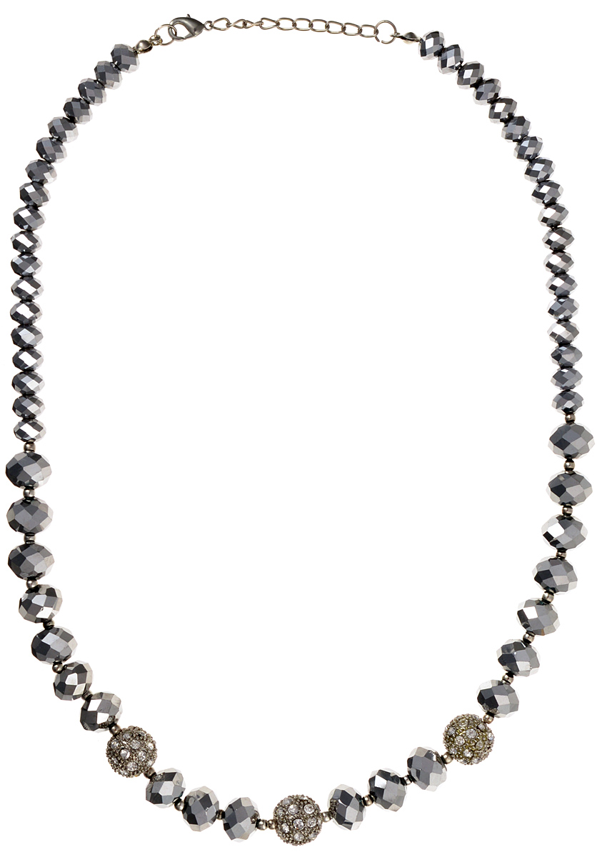 Колье Fashion House, цвет: серебристый, серый. FH28044FH28044 Колье Fashion House, цвет: серебристый, серый. FH28044FH28044Стильное колье Fashion House декорировано ограненными бусинами из ювелирного стекла разного размера и металлическими шариками со стразами. Застегивается колье на надежную застежку-карабин с регулирующей длину цепочкой. Такое украшение позволит вам с легкостью воплотить самую смелую фантазию и создать собственный, неповторимый образ.
