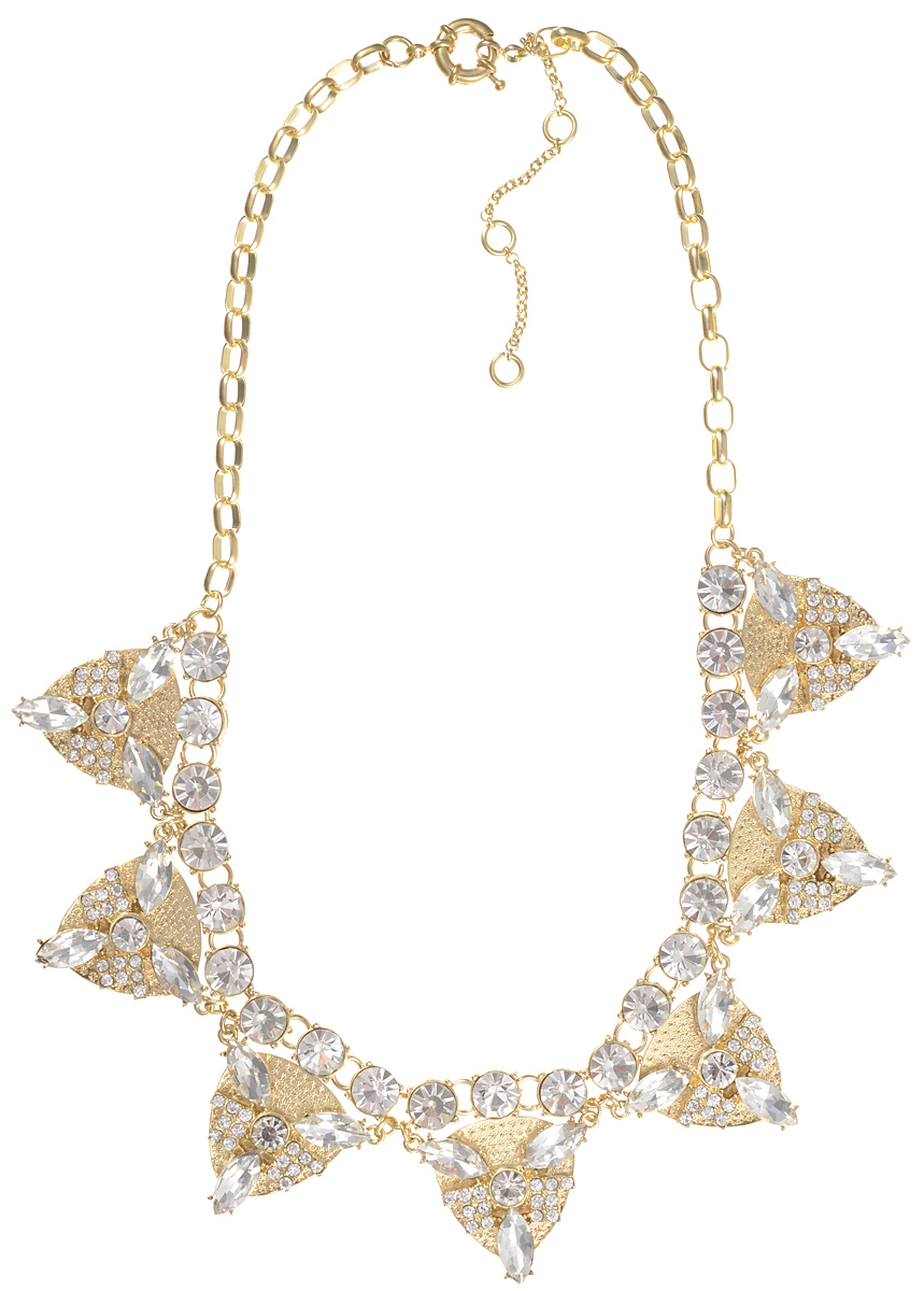 Колье Taya, цвет: золотистый. T-B-7673T-B-7673-NECK-GOLD Колье Taya, цвет: золотистый. T-B-7673T-B-7673-NECK-GOLDЭлегантное колье Taya, выполнено из бижутерийного сплава. Центральная часть колье дополнена оригинальными элементами, которые соединены между собой и дополнены сияющими стразами из стекла. Колье застегивается на практичный замок-карабин, длина регулируется за счет дополнительных звеньев. Стильное колье придаст вашему образу изюминку, подчеркнет индивидуальность.