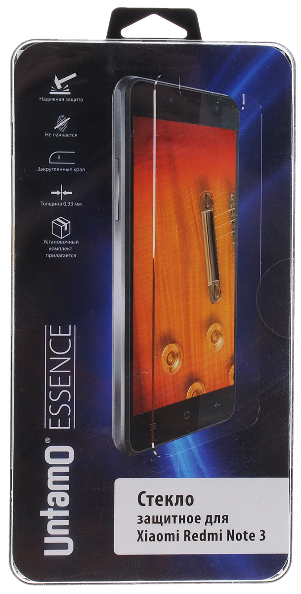 Untamo Essence защитное стекло для Xiaomi Redmi Note 3, прозрачноеUESPGXIREDMINOTE3 Untamo Essence защитное стекло для Xiaomi Redmi Note 3, прозрачноеUESPGXIREDMINOTE3Защитное стекло Untamo Essence для Xiaomi Redmi Note 3 поможет защитить экран смартфона даже от сильных ударов и других воздействий. При его изготовлении используется химически закаленный материал, соответствующий стандарту твердости 9H. Олеофобное покрытие предотвращает образование отпечатков пальцев и пятен на дисплее, отталкивая влагу и грязь. Толщина аксессуара не превышает 0,33 мм, что позволяет сохранить неизменное качество изображения и высокую чувствительность сенсора. Нанесение защитного стекла на подготовленный экран занимает всего несколько секунд - для его фиксации применяется эластичный силикон, в котором не образуется пузырей воздуха.