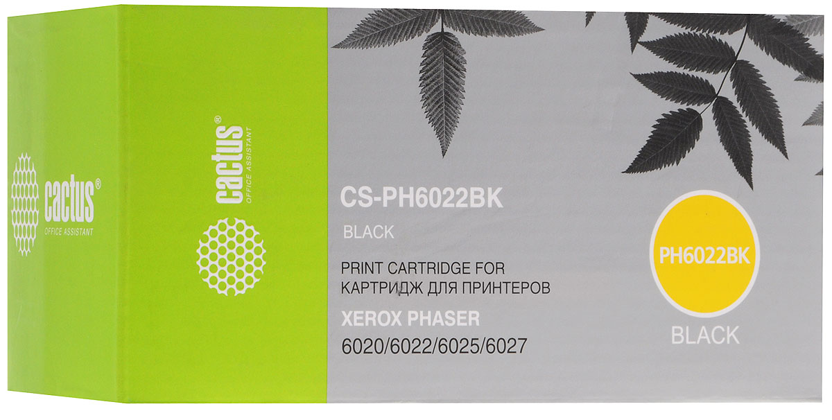Cactus CS-PH6022BK 106R02763, Black -  Xerox Phaser 6020/6022/WC6025/6027