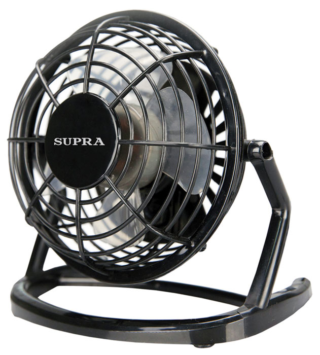 Supra VS-10USB, Black вентиляторVS-10USB black Supra VS-10USB, Black вентиляторVS-10USB blackНастольный USB-вентилятор Supra VS-10USB. Модель занимает немного места и способна создать комфортные условия. Вентилятор имеет наклонное основание, что позволяет направить поток воздуха в нужном направлении. Вращающиеся лопасти скрыты под корпусом, что защищает вас от повреждений при случайном контакте с прибором.