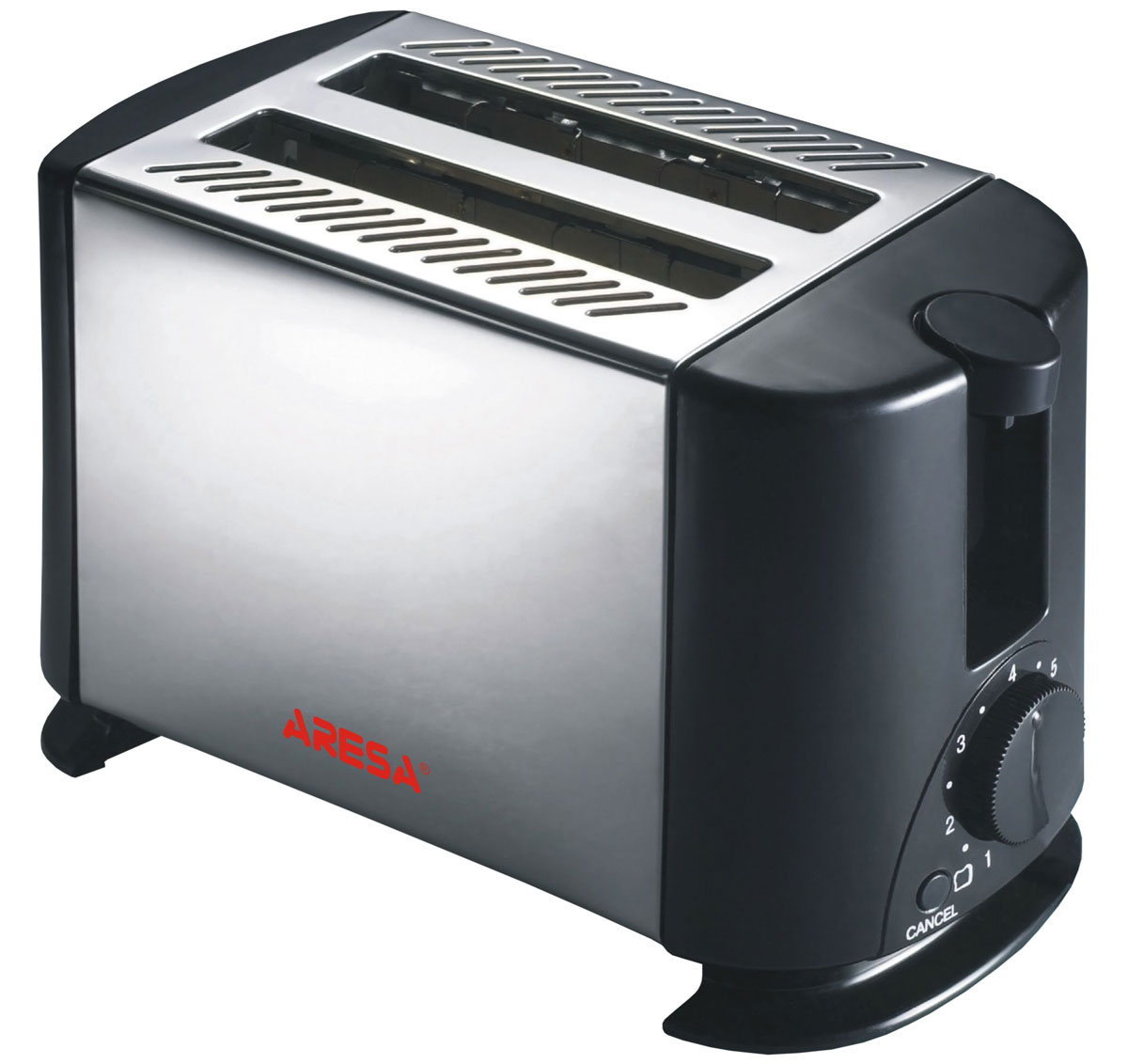 Aresa AR-3002 тостерAR-3002 Aresa AR-3002 тостерAR-3002Тостер Aresa AR-3002 имеет надежный и прочный корпус из термостойкого пластика и нержавеющей стали. Вы можете регулировать степень поджаривания хлеба (доступно 7 режимов) по вашему вкусу. Прибор также имеет функцию отмены и экстренного поднятия тостов. Съемный поддон для крошек и отсек для хранения шнура обеспечит комфортное и безопасное использование прибора.