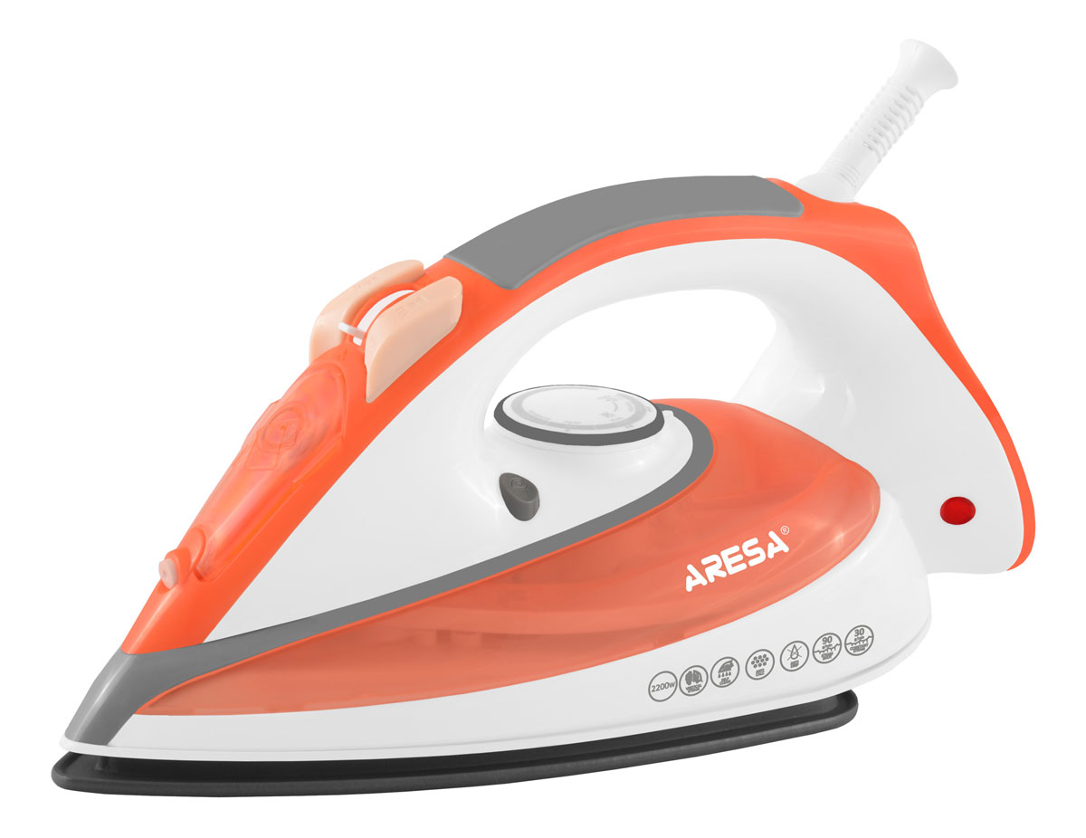 Aresa AR-3109 утюгAR-3109 Aresa AR-3109 утюгAR-3109Утюг Aresa AR-3109 с керамическим покрытием подошвы превратит процесс глажки различных видов ткани в легкое и неутомительное занятие. Прибор обладает всеми необходимыми характеристиками для отличного результата: сухое глажение, отпаривание с регулировкой, функция разбрызгивания, возможность вертикального отпаривания. Модель оснащена функциями парового удара и самоочистки, а также системами анти-капля и анти-накипь. Сетевой шнур длиной 2,1 метра крепится при помощи шарового механизма, что не позволяет ему запутаться во время эксплуатации.