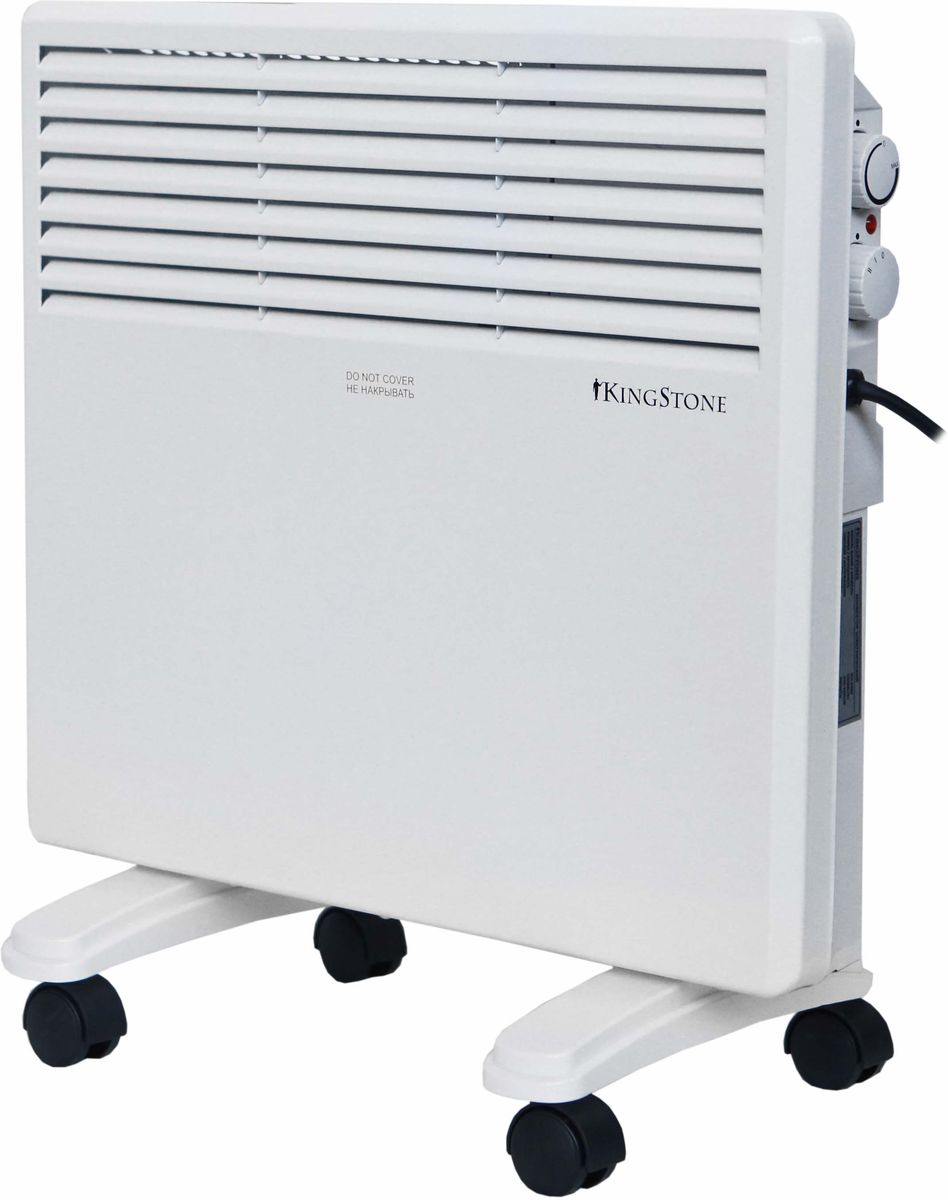 КingStone KH-1000 конвектор электрическийКingStone KH-1000 КingStone KH-1000 конвектор электрическийКingStone KH-1000Электрический конвектор КingStone KH-1000 - это современный, надежный, мобильный и экономичный обогреватель. Работа конвектора КingStone KH-1000 основана на принципе естественной конвекции: холодный воздух поступает внутрь обогревателя через отверстие в нижней части и, проходя через нагревательный элемент, уже нагретый воздух выходит через жалюзи, расположенные на передней панели обогревателя. Современный внешний вид позволяет гармонично вписать конвектор в любой интерьер. br>С влагостойким исполнением корпуса прибора IPX4 прибор можно использовать в помещениях с повышенной влажностью и обилием брызг Удобная в эксплуатации, интуитивно понятная панель управления облегчает использование прибора