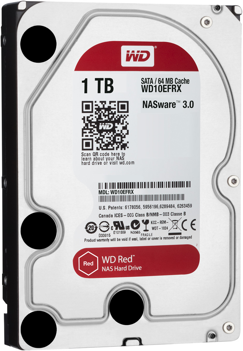 WD Red 1TB внутренний жесткий диск (WD10EFRX)WD10EFRX WD Red 1TB внутренний жесткий диск (WD10EFRX)WD10EFRXЧтобы быстро и удобно транслировать медиафайлы, создавать резервные копии данных, хранящихся на ПК, обмениваться файлами и работать с цифровыми материалами, установите в сетевом устройстве хранения накопители WD Red. Удобная интеграция, надежная защита данных и оптимальное быстродействие для систем NAS с высокими требованиями. Транслируйте цифровые материалы, выполняйте их резервное копирование, систематизируйте их и отправляйте на телевизор, ПК и другие устройства. Технология NASware повышает совместимость ваших накопителей с системами NAS, обеспечивая тем более высокое качество воспроизведения цифровых материалов на устройствах. В основе процветания любого бизнеса лежат производительность и эффективность. И именно этими двумя принципами WD руководствовались, разрабатывая накопители Red. Благодаря накопителю WD Red в системах NAS вы сможете предоставлять общий доступ к файлам и выполнять их резервное копирование с той же скоростью, с какой...