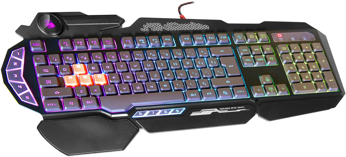 A4Tech Bloody B314, Black игровая клавиатура300818 A4Tech Bloody B314, Black игровая клавиатура300818Оптическая игровая клавиатура A4Tech Bloody В314 четырьмя кнопками Light Strike. Инновационная технология Light Strike использует оптические переключатели, обеспечивающие непревзойденное время отклика до 0.2 мс! Кнопки клавиатуры имеют LED-подсветку с возможность регулирования яркости, что обеспечивает идеальную видимость в темноте. Встроенные световые эффекты можно изменять с помощью сочетания клавиш Fn+F12. При использовании оптической игровой клавиатуры A4Tech Bloody В314 пользователи смогут по достоинству оценить отсутствие привычного дребезжание при нажатии и случайных двойных срабатываний. Ход срабатывания переключателя на 30% быстрее металлических. Благодаря технологии Dual-color injection клавиши никогда не сотрутся (только для англоязычной раскладки). 4 силиконовые нескользящие клавиши, предназначены для более долгого и комфортного использования. Двойные винты + двойные пружины + компенсирующая планка предназначены для большей...
