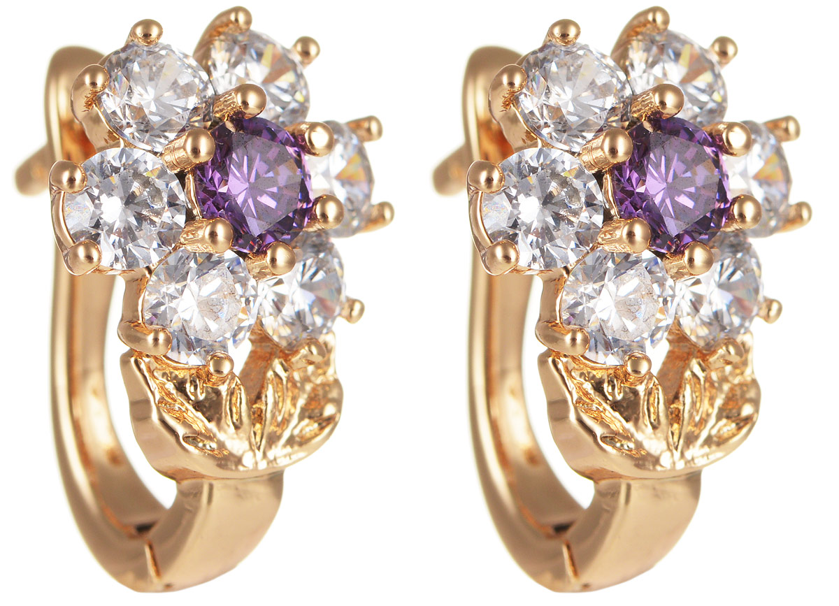 Серьги Taya, цвет: золотистый, пурпурный. T-B-11640T-B-11640-EARR-GL.PURPLE Серьги Taya, цвет: золотистый, пурпурный. T-B-11640T-B-11640-EARR-GL.PURPLEМодные позолоченные серьги Taya изготовлены из бижутерного сплава и оформлены цирконами. Модель выполнена в виде цветочков. Застегивается изделие с помощью английского замка. Оригинальные серьги внесут изюминку, как в повседневный, так и в выходной образ и позволят выделиться среди окружающих.