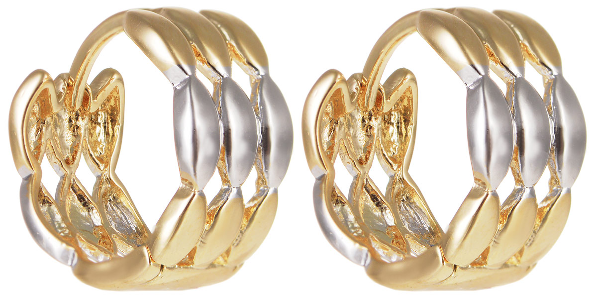 Серьги Taya, цвет: золотистый, серебристый. T-B-11699T-B-11699-EARR-GL.SILVER Серьги Taya, цвет: золотистый, серебристый. T-B-11699T-B-11699-EARR-GL.SILVERЭлегантные серьги Taya выполнены из бижутерного сплава и оформлены оригинальным дизайном. Застегивается изделие с помощью замка-конго. Такие серьги внесут изюминку, как в повседневный, так и в выходной образ и позволят выделиться среди окружающих.