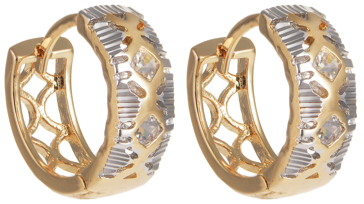 Серьги Taya, цвет: золотистый, серебристый. T-B-11654T-B-11654-EARR-GOLD Серьги Taya, цвет: золотистый, серебристый. T-B-11654T-B-11654-EARR-GOLDМодные серьги Taya выполнены из бижутерного сплава и оформлены вставками из циркона. Изделие оснащено практичным замком-конго. Серьги Taya блестяще подчеркнут ваш стиль и помогут внести разнообразие в привычный образ.