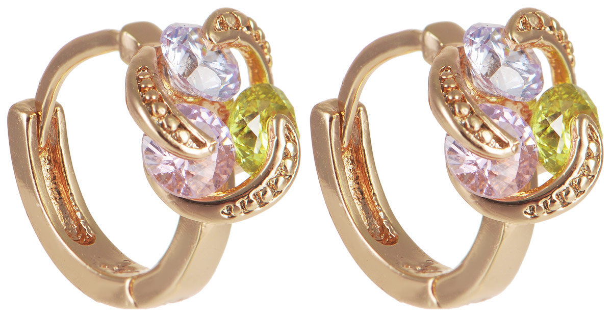 Серьги Taya, цвет: золотистый, розовый, зеленый. T-B-11695T-B-11695-EARR-GL.MULTI Серьги Taya, цвет: золотистый, розовый, зеленый. T-B-11695T-B-11695-EARR-GL.MULTIЭлегантные серьги Taya выполнены из бижутерного сплава, дополнены цирконами и оформлены оригинальным дизайном. Застегивается изделие с помощью замка-конго. Такие серьги внесут изюминку, как в повседневный, так и в выходной образ и позволят выделиться среди окружающих.