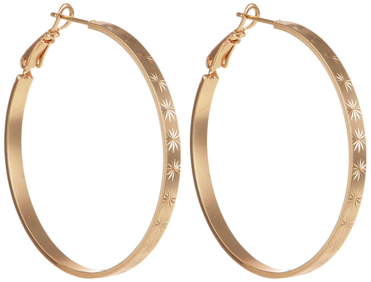Серьги Taya, цвет: золотистый. T-B-11656T-B-11656-EARR-GOLD Серьги Taya, цвет: золотистый. T-B-11656T-B-11656-EARR-GOLDОригинальные серьги Taya, выполненные из бижутерного сплава. Серьги выполнены из металла в виде колец и декорированы звездочками. Застегивается изделие на надежную застежку в виде булавки, что обеспечивает надежное удержание серьги. Такие серьги позволят вам с легкостью воплотить самую смелую фантазию и создать собственный, неповторимый образ.