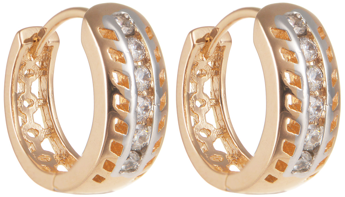 Серьги Taya, цвет: золотистый. T-B-11650T-B-11650-EARR-GOLD Серьги Taya, цвет: золотистый. T-B-11650T-B-11650-EARR-GOLDЭлегантные серьги Taya выполнены из бижутерного сплава, дополнены цирконами и оформлены оригинальным дизайном. Застегивается изделие с помощью замка-конго. Такие серьги внесут изюминку, как в повседневный, так и в выходной образ и позволят выделиться среди окружающих.