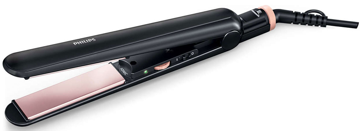 Philips HP8324/00 выпрямитель для волосHP8324/00 Philips HP8324/00 выпрямитель для волосHP8324/00Выпрямитель Philips Essential Care (HP8324/00) с системой ионизации обеспечивает точное управление и бережную укладку — в результате волосы становятся идеально гладкими и блестящими. Мгновенный уход за волосами благодаря системе ионизации. Отрицательно заряженные ионы позволяют избежать статического электричества и улучшить общее состояние волос, а также способствуют закрытию волосяных чешуек, что придает волосам блеск и глянец. В результате волосы прямые, гладкие и шелковистые. Выпрямитель оснащен специальным фиксатором, который расположен в основании прибора. Он фиксирует пластины, обеспечивая быстроту их отсоединения, удобство хранения выпрямителя и защиту от повреждений. Выпрямитель быстро нагревается и готов к пользованию всего через 60 секунд после включения. Удобный шарнир позволяет шнуру вращаться, предотвращая его спутывание. Высокая температура укладки позволяет создать любую прическу и придать волосам великолепный вид.