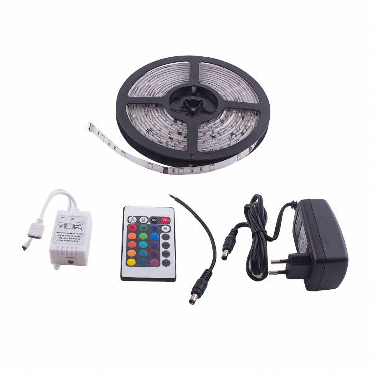 Skyway Лента светодиодная 150 SMD диодов. S03201020S03201020 Skyway Лента светодиодная 150 SMD диодов. S03201020S03201020Входное напряжение: 12V. Длина: 500 см. Цвет основы: белый. Цвет катушки: многоцветный. В комплект входит пульт (контроллер). Характеристики контроллера: Рабочая температура: -20°С - +60°С. Размер: 62х35х23 мм. Масса нетто: 50 г. Максимальный ток нагрузки для каждого цвета: 2А. Напряжение питания: 12 V. Способ соединения: общий анод.