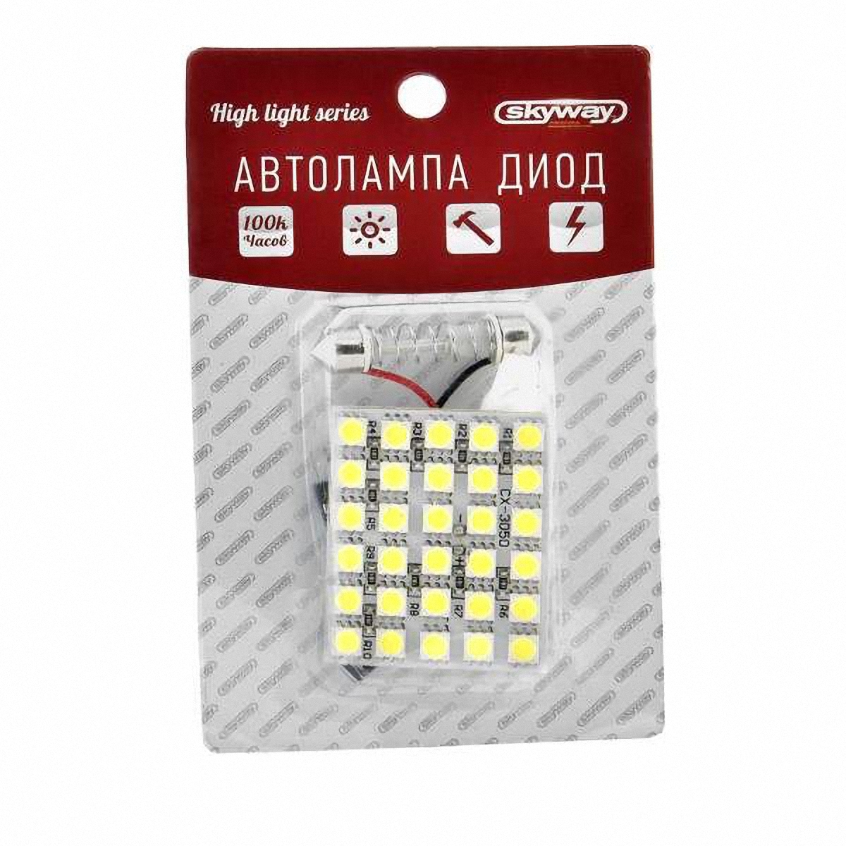 Skyway Панель светодиодная 12V 30 SMD диодов Белая (блистер). S03301005S03301005 Skyway Панель светодиодная 12V 30 SMD диодов Белая (блистер). S03301005S03301005Светодиодные панели имеют значительно больший срок службы, потребляют намного меньше электроэнергии и выдают свет значительно мягче и ровнее, чем те же люминесцентные лампы, не говоря уже о лампах накаливания. Они очень удобны, легко вставляются и достаточно практичны.
