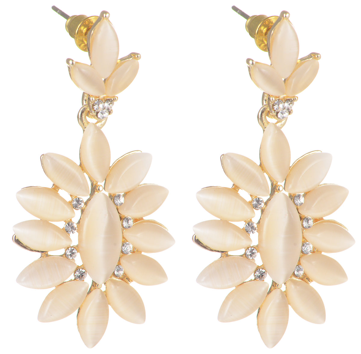 Серьги Taya, цвет: золотистый, бежевый. T-B-11731T-B-11731-EARR-GOLD Серьги Taya, цвет: золотистый, бежевый. T-B-11731T-B-11731-EARR-GOLDЭлегантные серьги Taya выполнены из бижутерного сплава, дополнены вставками из страз и оформлены подвесками в форме цветка. Изделие оснащено практичным замком-гвоздик с удобными фиксаторами из ювелирного сплава. Роскошные серьги помогут создать вам запоминающийся образ.