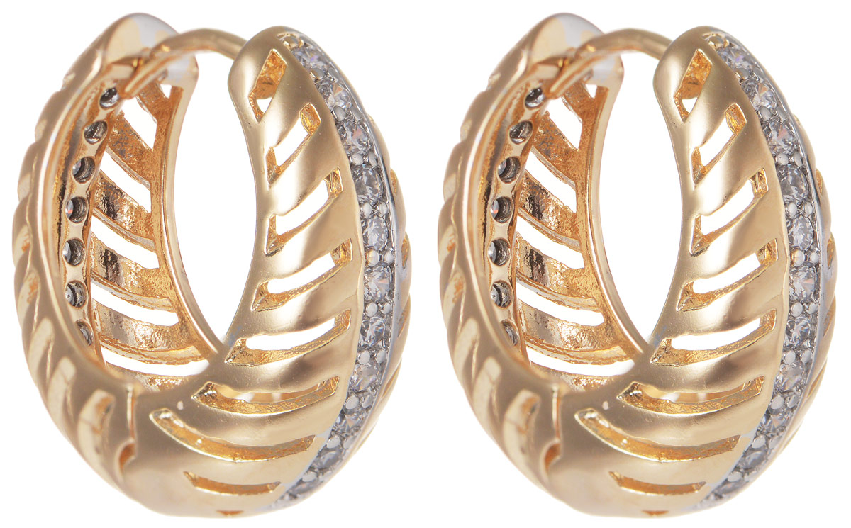 Серьги Taya, цвет: золотистый. T-B-11689T-B-11689-EARR-GOLD Серьги Taya, цвет: золотистый. T-B-11689T-B-11689-EARR-GOLDМодные позолоченные серьги Taya изготовлены из бижутерного сплава и оформлены цирконами. застегивается изделие с помощью замка-конго. Оригинальные серьги внесут изюминку, как в повседневный, так и в выходной образ и позволят выделиться среди окружающих.