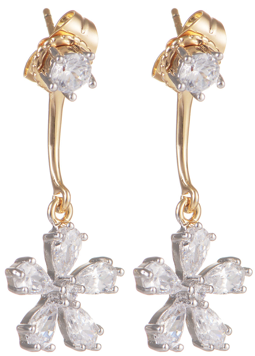 Серьги Taya, цвет: золотистый. T-B-11634T-B-11634-EARR-GOLD Серьги Taya, цвет: золотистый. T-B-11634T-B-11634-EARR-GOLDОригинальные серьги Taya выполнены из бижутерного сплава и дополнены вставками из циркона. Модель выполнена в виде цветочков. Серьги застегиваются с помощью замка-гвоздика и металлической заглушки. Оригинальные серьги внесут изюминку, как в повседневный, так и в выходной образ и позволят выделиться среди окружающих.