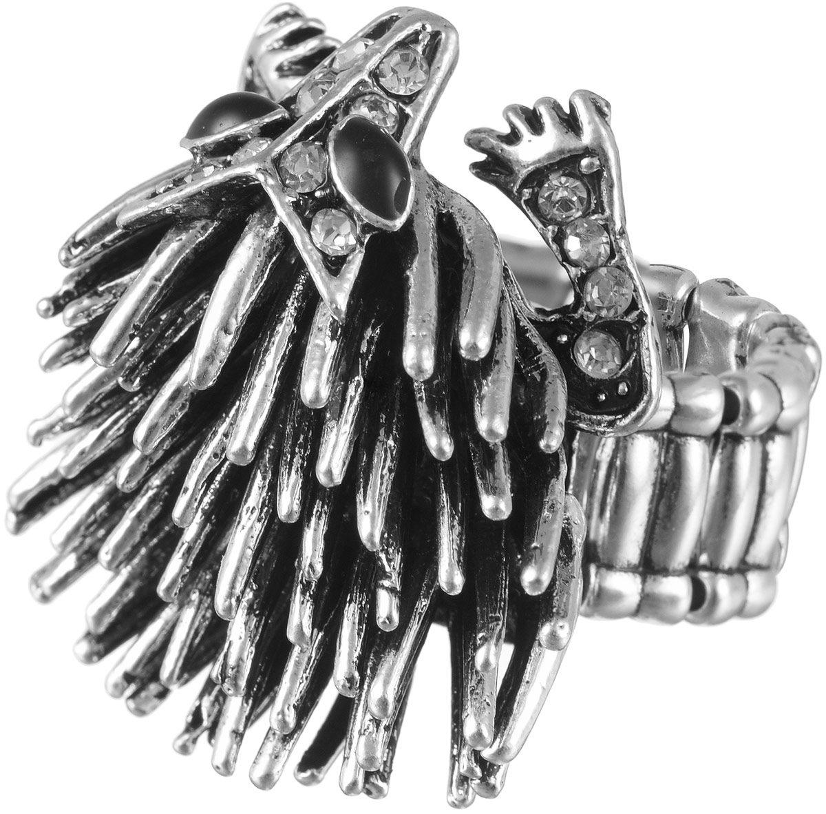 Кольцо женское Taya, цвет: серебристый. T-B-9257T-B-9257-RING-SILVER Кольцо женское Taya, цвет: серебристый. T-B-9257T-B-9257-RING-SILVERСтильное кольцо Taya выполнено из бижутерного сплава оформлено в виде дикобраза и дополнено стразами. Обхват кольца регулируется при помощи эластичной резиночки. Такое кольцо модного дизайна поможет создать уникальный и запоминающийся образ.